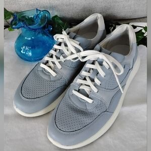 Ecco Womens Soft 7 Running Blue Sneakers with White Accents